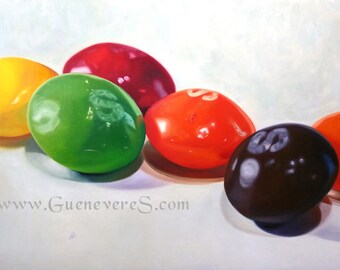 Archival Print of original "Skittles" Candy Oil Painting,