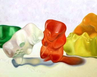Archival Print of original Haribo Gummy Bears Candy Oil Painting,