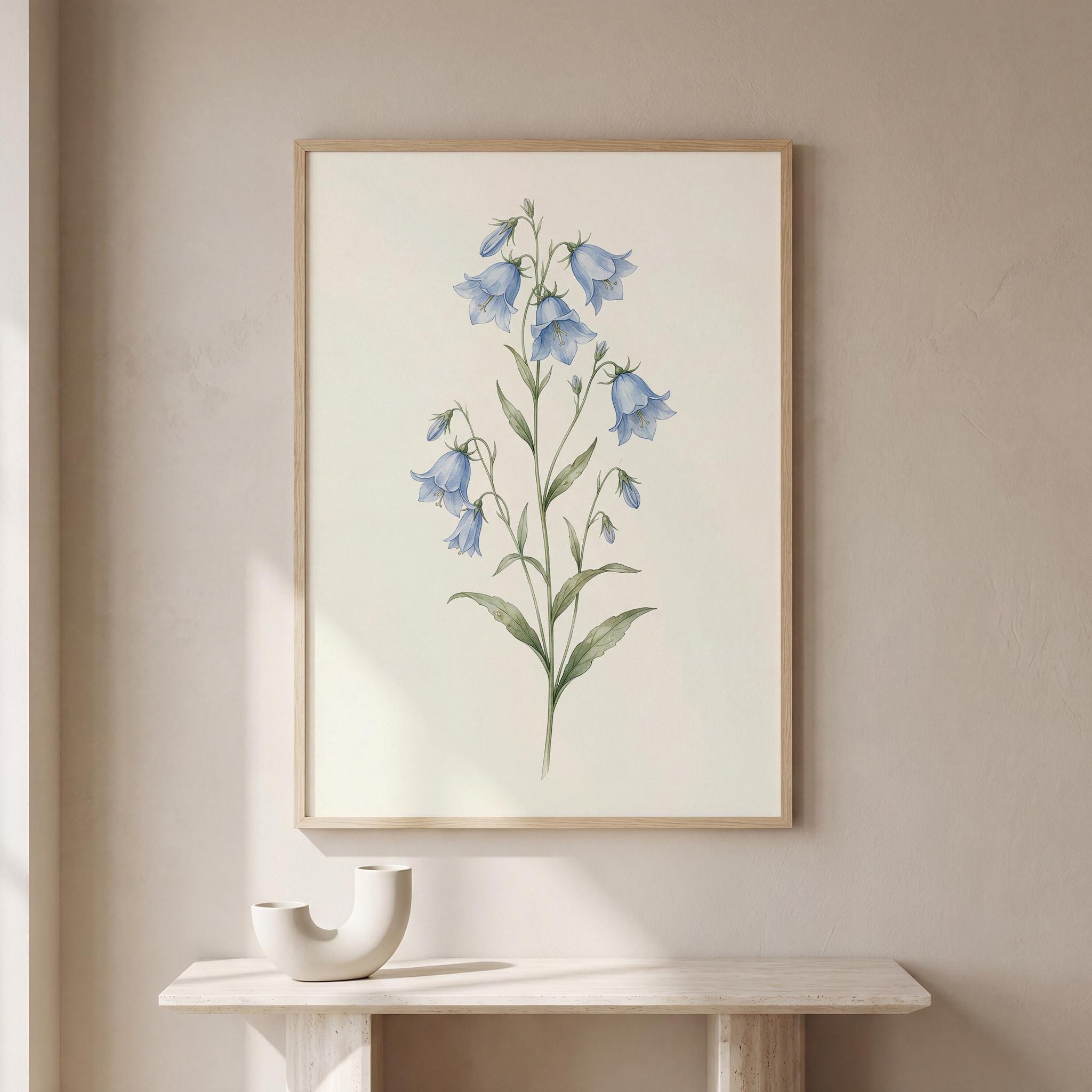 Blue Wildflower Botanical Print Set of 6, Watercolor Floral ...