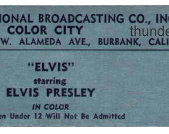 Billet Collector : Elvis Presley - NBC 'Color City' - Concert Du 29 Juin 1968 à Burbank - RARE