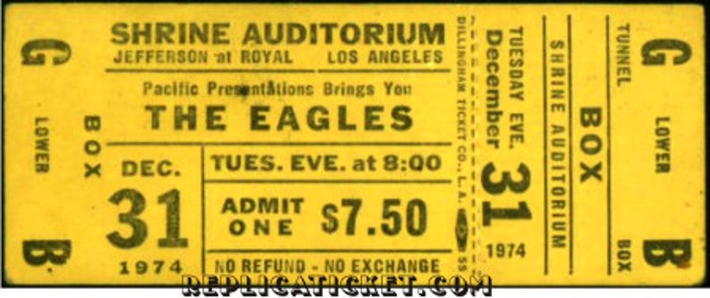 Five 197377 THE EAGLES Unused Paper Replica Concert Tickets  Etsy