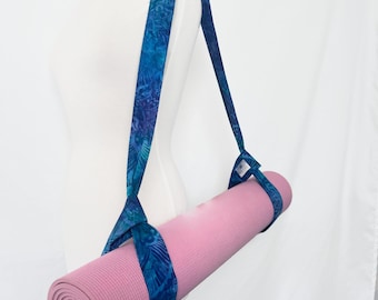 Correa para esterilla de yoga con estampado floral batik: correa ajustable para esterilla de fitness