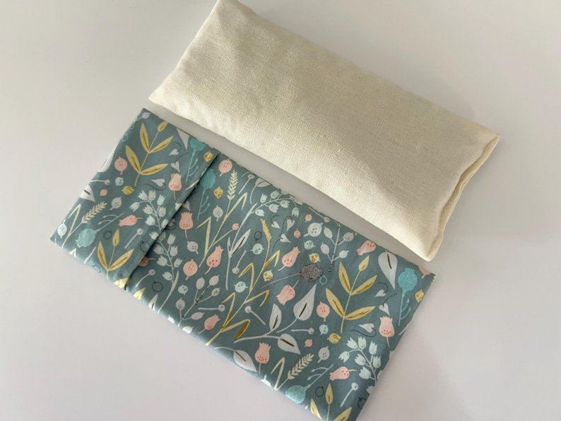 Lavender Aromatherapy Eye Pillow: Weighted Stress Relief Mask - Floral on Sage image 3