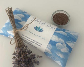Lavender Eye Pillow: Weighted Aromatherapy Mask, Stress Relief - Clouds