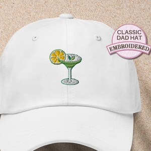 Margarita Embroidered Dad Hat Cocktail Lover Baseball Cap Cute Beach Party Hat Fun Drink Embroidery Hat Gift for Her Vacation Hat for Women
