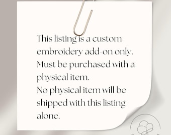 Custom Embroidery Design Fee Add-On | One-Time Fee for Custom Order