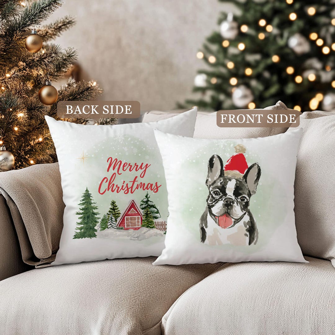 Whimsy Dog Pillow - Cozy 2-Sided Winter Decor main image 0