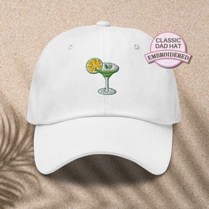 Margarita Embroidered Dad Hat Summer Cocktail Baseball Cap Cute Beach Party Hat Fun Drink Embroidery Gift for Her Vacation Hat for Women