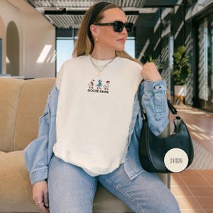 Embroidered Goose Gang T Shirt Funny Goose Embroidery Animal Tee Casual Outfit Gift for Friends Family Matching Group Farm Cottagecore Tee Ivory