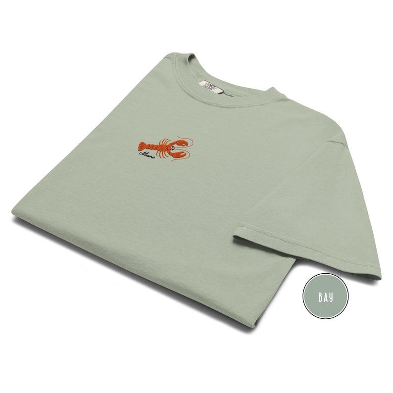Embroidered Lobster Shirt Maine Coastal T Shirt Funny Seafood Tee Coastal Vacation Gift for Seafood Lover Beach Nautical Ocean Summer Shirt bild 8