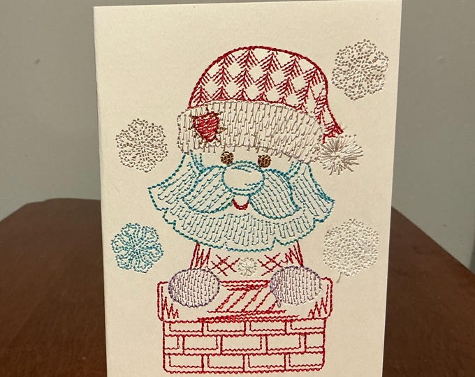 Featured listing image: Merry Christmas Embroidered Christmas Card | Frameable Holiday Card for Him Her Family Friends