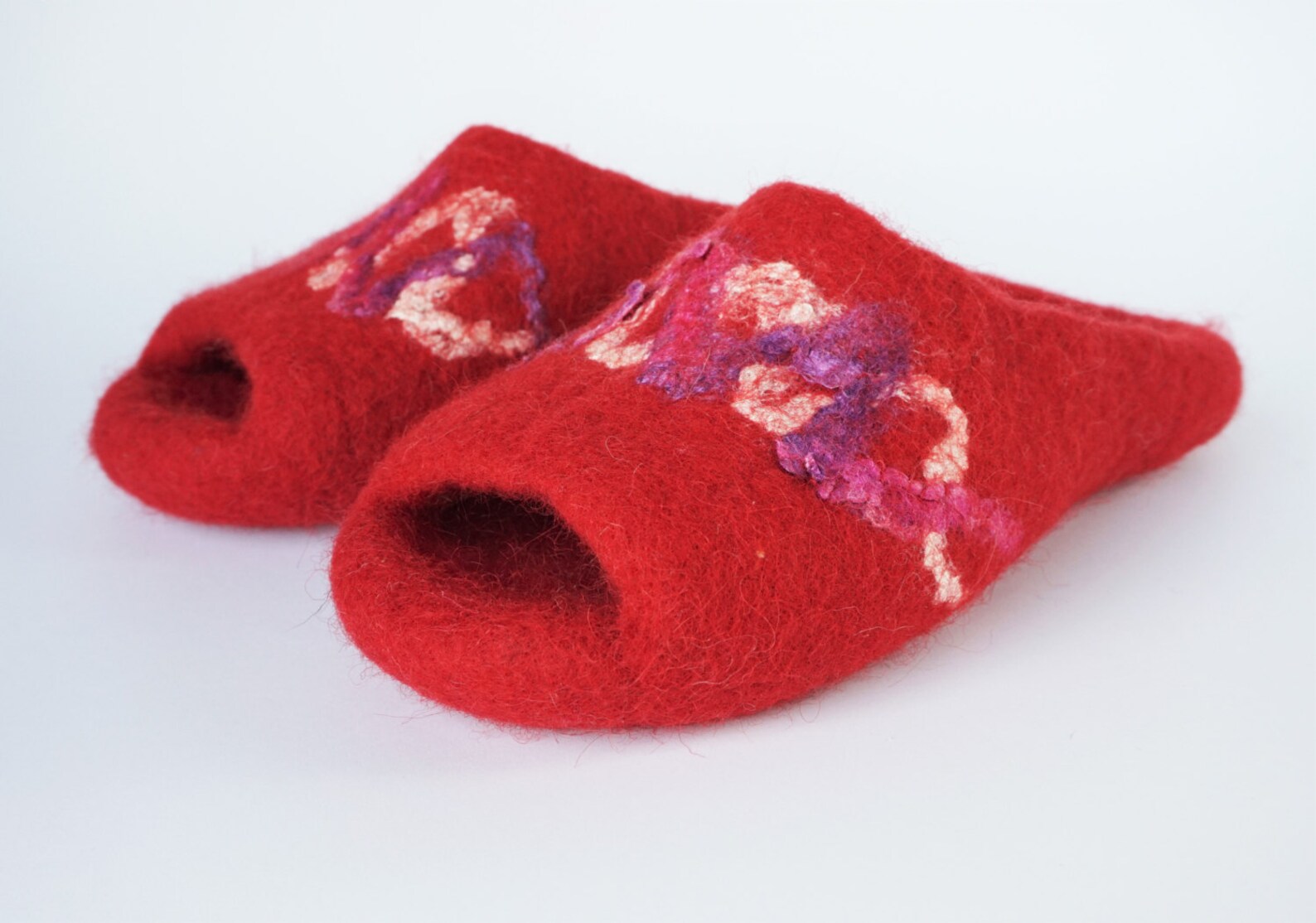 Felted Wool Slippers Backless Womens Slippers slip On Etsy