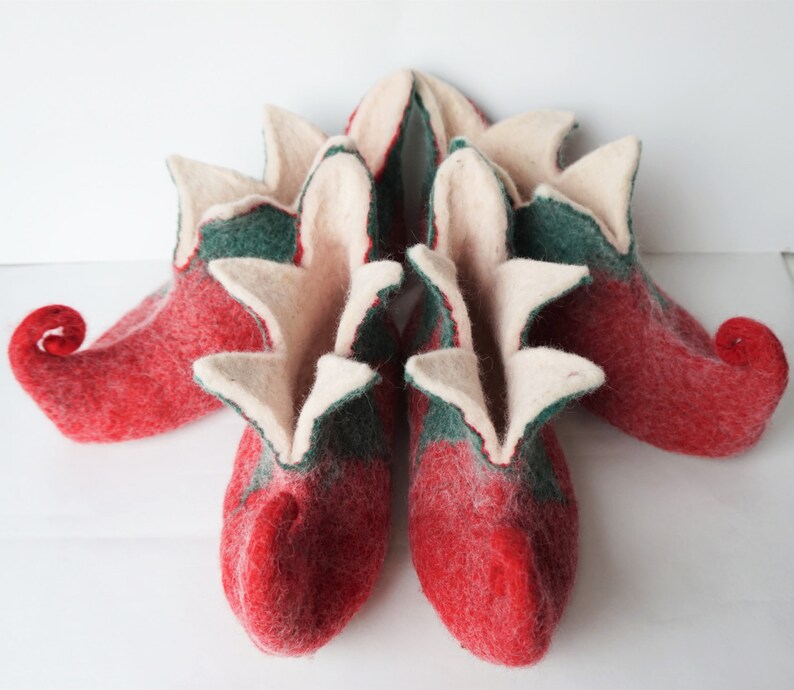 Elf slippers family set women men Elf slippers felted wool Etsy