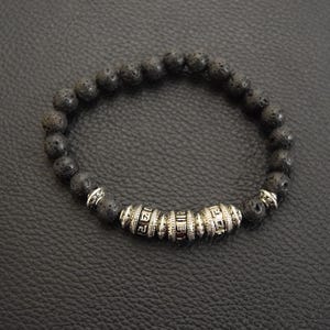 Om Mani Padme Hum and Lava Stone (Tibetan), Bracelet