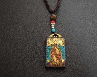 Amulet of good luck, happiness and wealth (Tibet) (Buddha eyes, lucky fish)