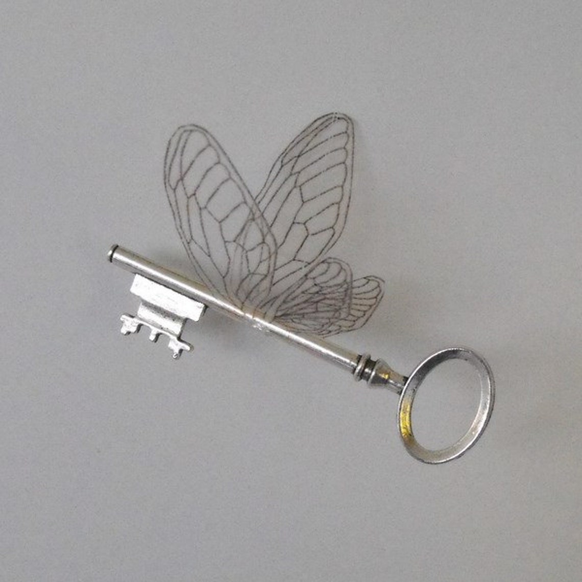 Magical 'flying' Key With Large Wings in Shiny Silver - Etsy