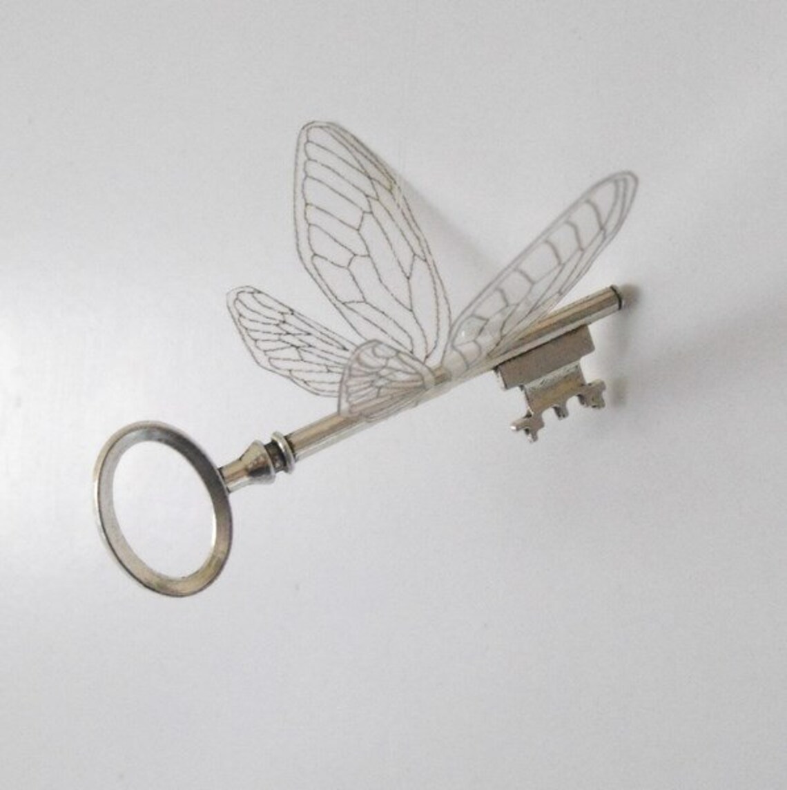 Magical 'flying' Key With Large Wings in Shiny Silver - Etsy