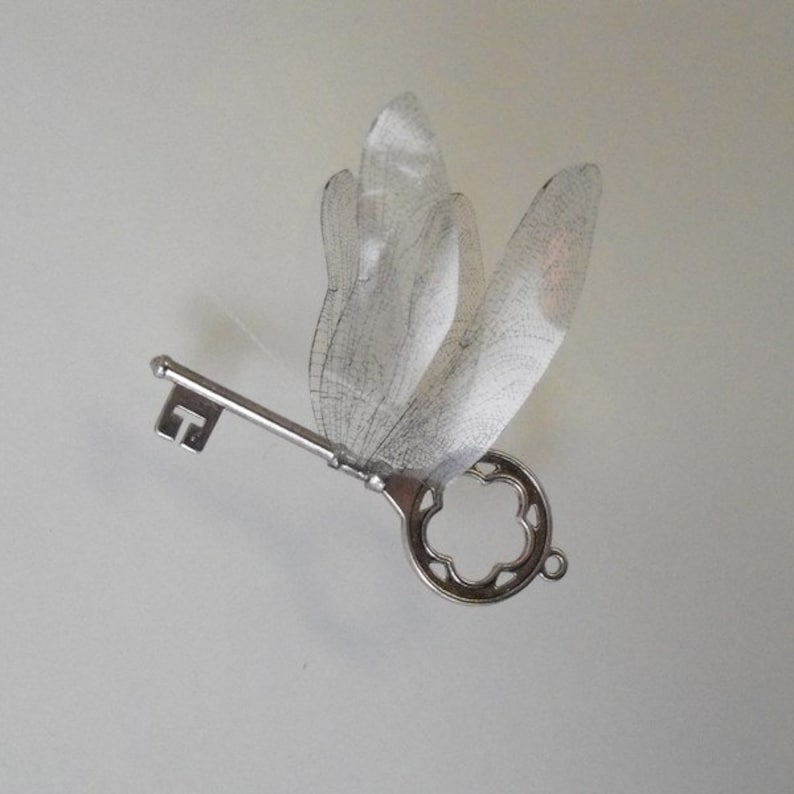 Magical 'flying' Key With Dragonfly Wings in Shiny Silver - SRSDF - Etsy