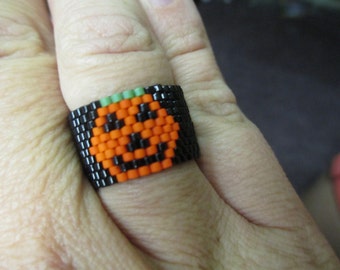 PDF Peyote Stitch Pumpkin Ring Bead Weaving Tutorial (Instant Download)