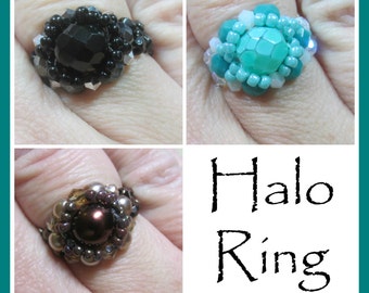 Halo Ring PDF Beading Tutorial Pattern (INSTANT DOWNLOAD)