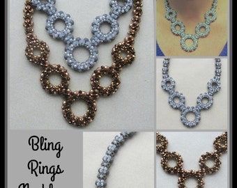 Bling Ring Necklace PDF Beading Tutorial Pattern (INSTANT DOWNLOAD)