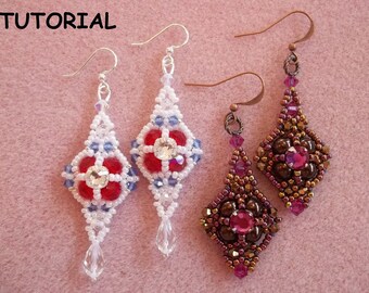 Queens Jubilee PDF Bead Weaving Earring Tutorial (INSTANT DOWNLOAD)