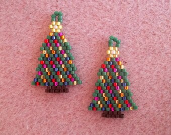 PDF Christmas Tree with Lights Brick Stitch Bead Weaving Tutorial (INSTANT DOWNLOAD)