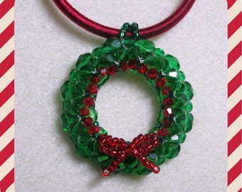 Christmas Wreath Pendant Pdf Tutorial Jewelry Making (INSTANT DOWNLOAD)