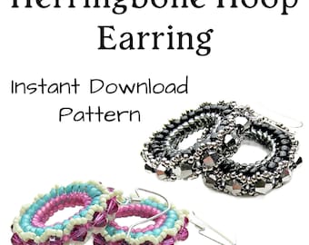 Herringbone Hoop Earrings PDF Pattern Instant Download