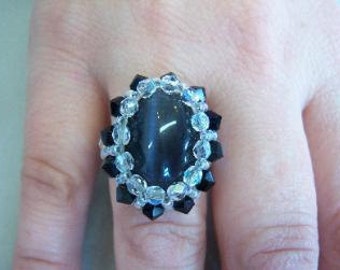 Oval Cabochon Encased Ring PDF Pattern (INSTANT DOWNLOAD)