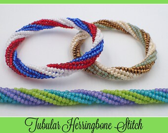 PDF Tubular Twisted Herringbone Bangle Bracelet (INSTANT DOWNLOAD)