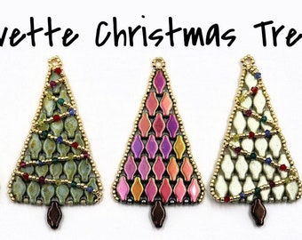 Small Navette Christmas Tree Earrings / Pendant INSTANT DOWNLOAD Pattern