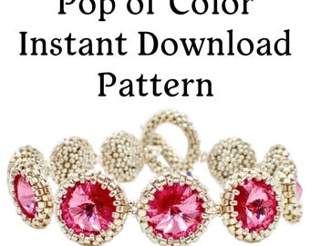 Pop of Color Bracelet PDF Pattern (INSTANT DOWNLOAD)