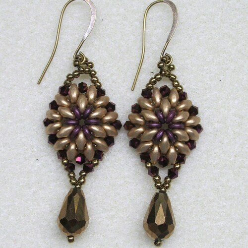 Hexagon Duo Earrings PDF Bead Weaving Tutorial INSTANT - Etsy