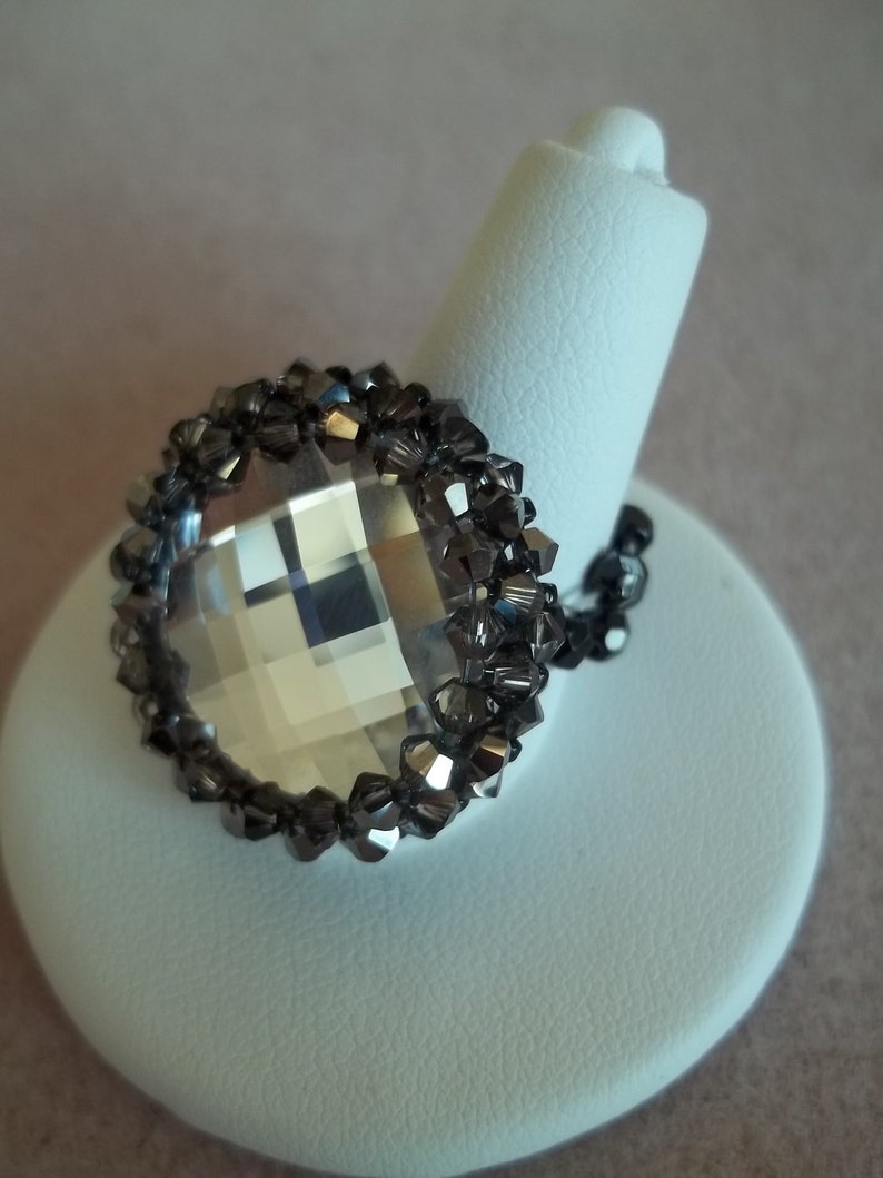 Pdf checker board ring bead weaving tutorial instant etsy