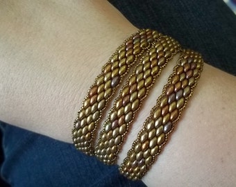 PDF Super Duo Peyote Stitch Wrap Bracelet (INSTANT DOWNLOAD)