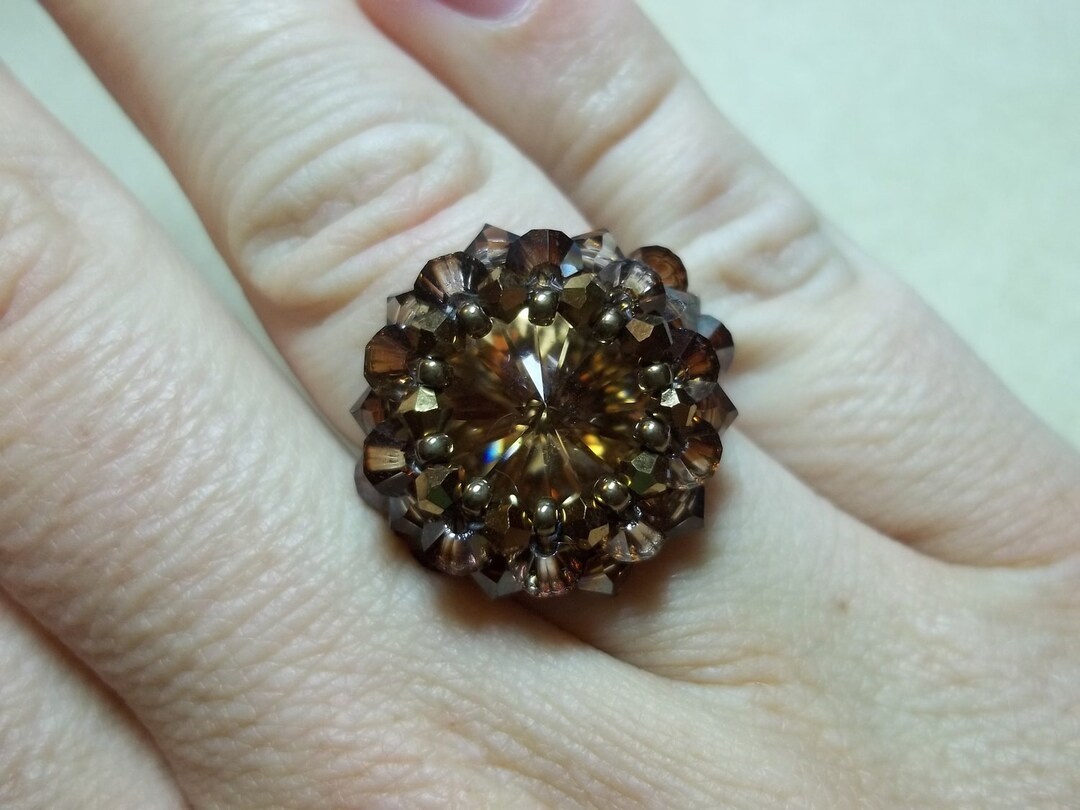 Raging Rivoli Ring Tutorial PDF Pattern (INSTANT DOWNLOAD) - Etsy