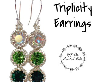 Triplicity Earrings PDF Jewelry Making Tutorial Pattern (INSTANT DOWNLOAD)