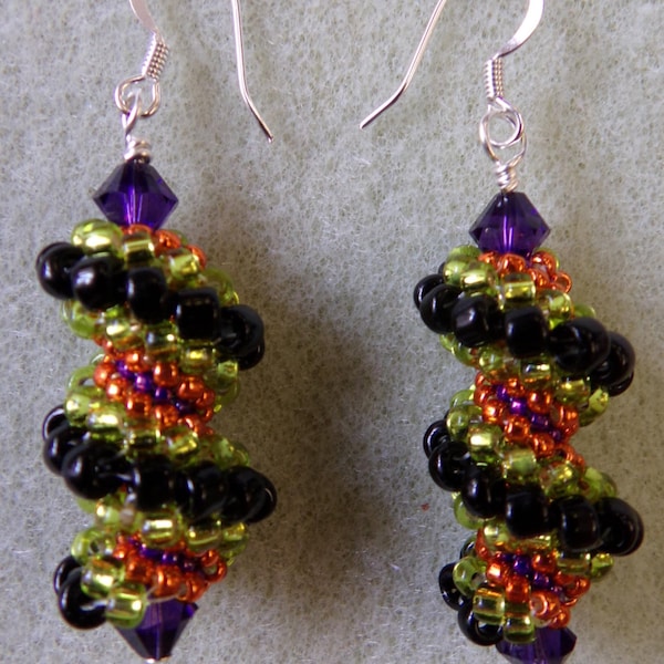 Whirly Twirley Earrings PDF Bead Weaving Tutorial (INSTANT DOWNLOAD)