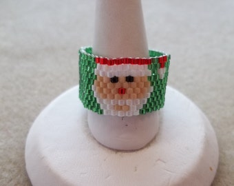 PDF Large Santa Ring Peyote Stitch Bead Weaving Tutorial (INSTANT DOWNLOAD)