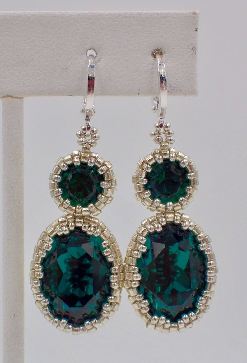 Emerald City Earrings PDF Pattern Instant Download Etsy