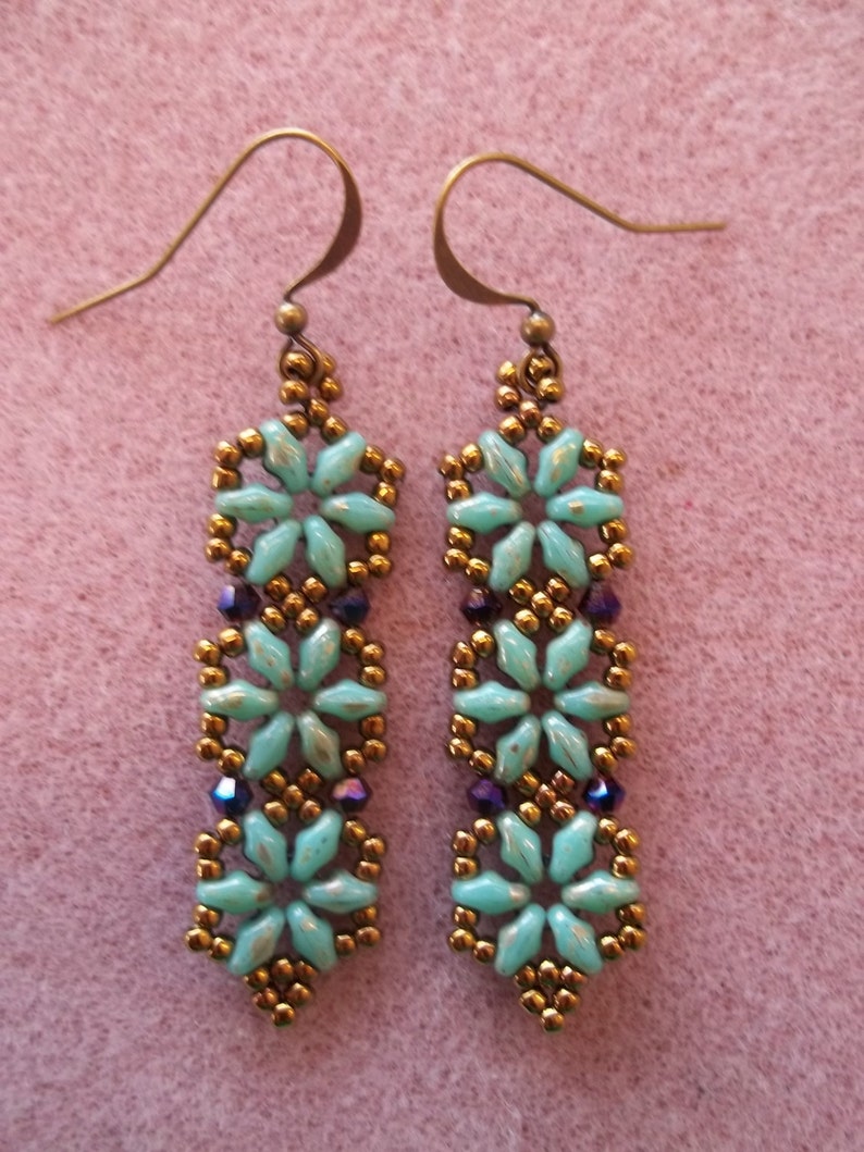 Hexagon Duo Earrings PDF Bead Weaving Tutorial INSTANT | Etsy