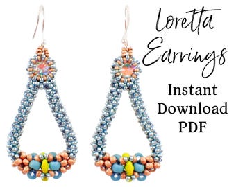 Loretta Earrings PDF Jewelry Making Pattern (INSTANT DOWNLOAD)