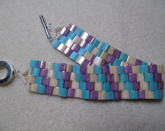 Peyote with Tilas Bracelet PDF Bead Weaving Tutorial (INSTANT DOWNLOAD)