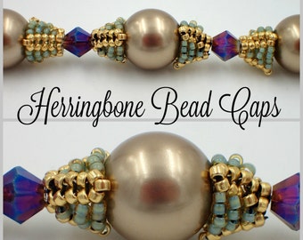 Herringbone Bead Caps PDF Jewelry Making Tutorial (INSTANT DOWNLOAD)