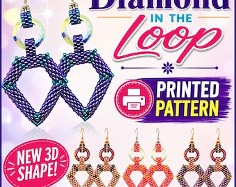 Diamond in the Loop Earrings Instant Download PDF Pattern