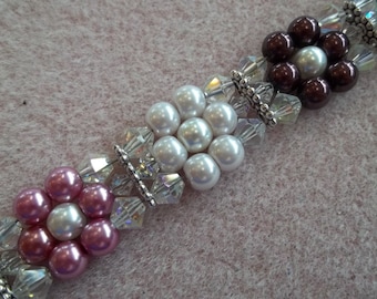 Pearl Flower Bracelet PDF Bead Weaving Pattern Tutorial (INSTANT DOWNLOAD)