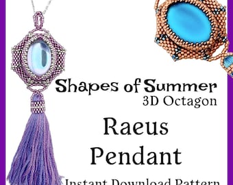 Shapes of Summer - 3D Octagon - Raeus Pendant Instant Download Pattern