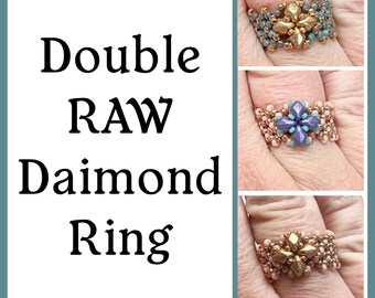 Double RAW Diamond Ring INSTANT DOWNLOAD Pattern