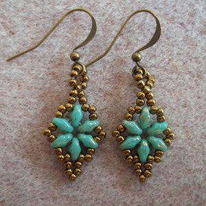 Dazzling Duo Earrings PDF Bead Weaving Pattern Tutorial - Etsy